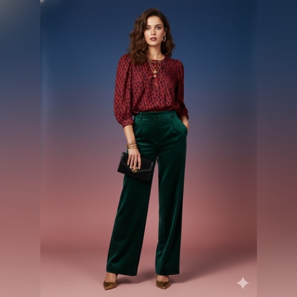 Marc by Marc Jacobs Silk Blouse | Burgundy Floral | Size‎ 4